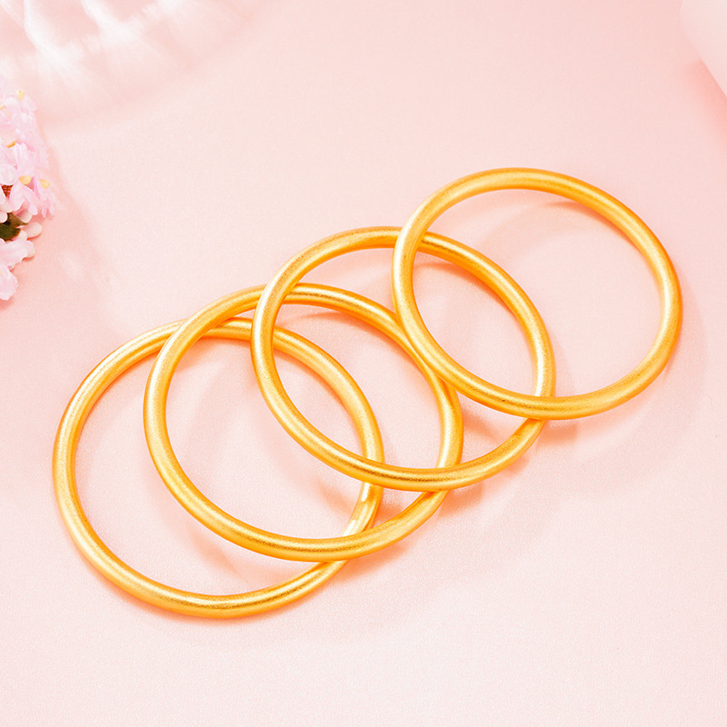 Plain ring matte gold bracelet