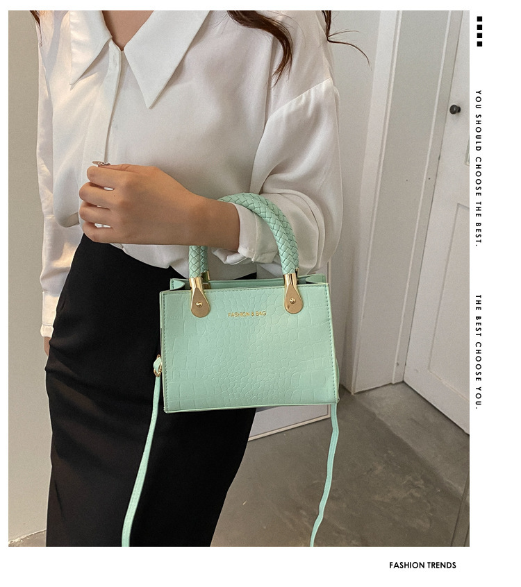 Stone-patterned portable shoulder bag