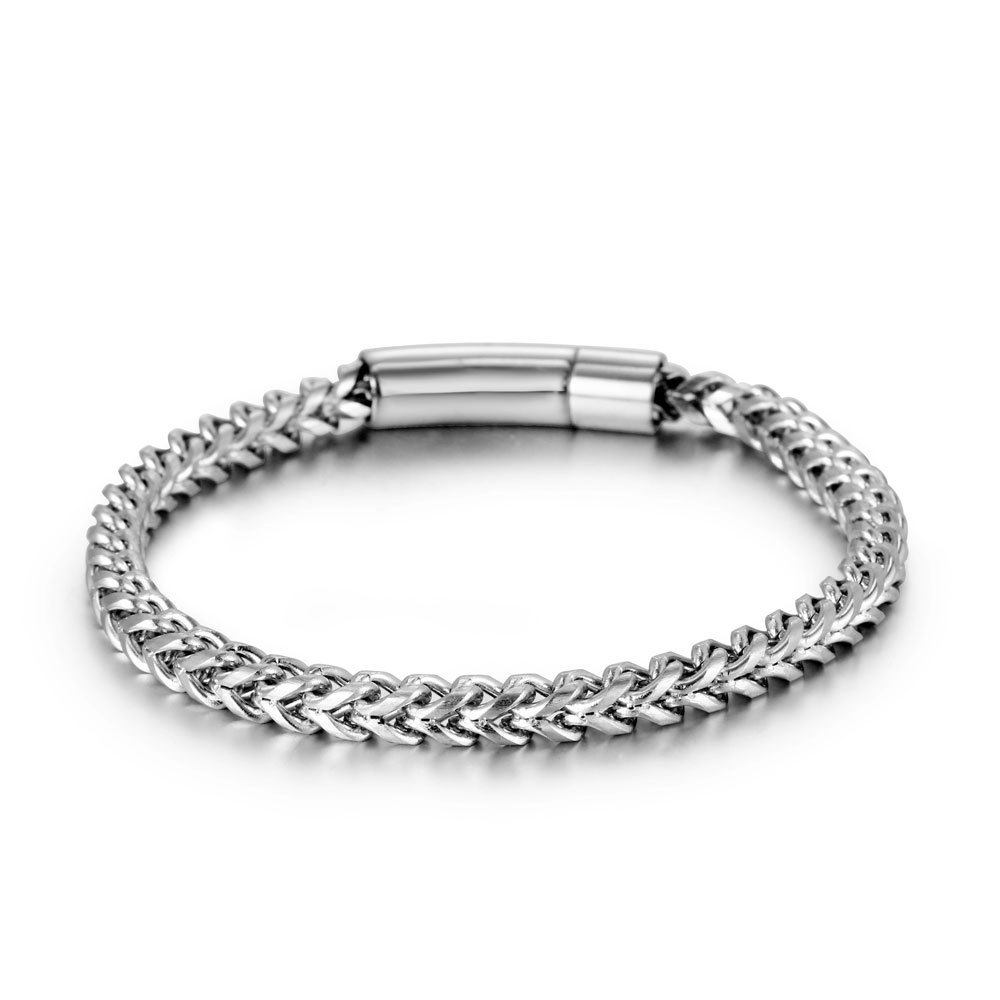 Stainless steel men's minimalist bracelet