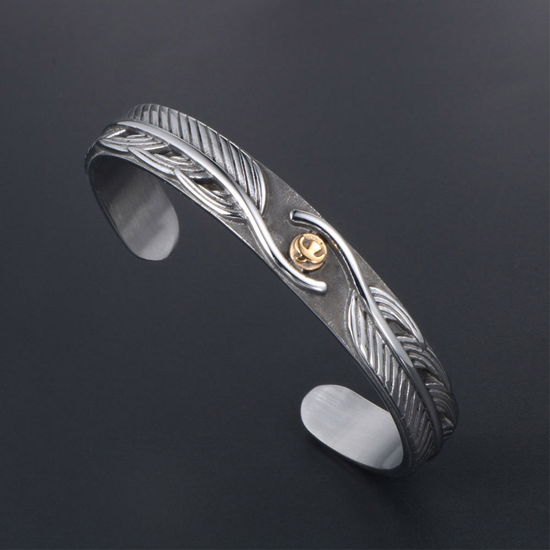 Flying gold top titanium steel bracelet