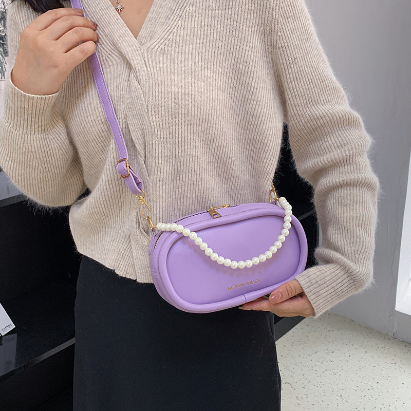 Solid color simple small square bag
