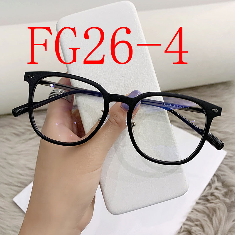 Lens anti-blue, plain, big frame, eye frame, small cold brown glasses. #FG26