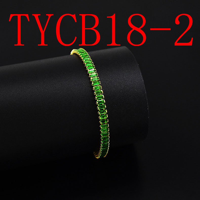 Crystal colored diamond zircon bracelet single row full of diamonds fashion tennis bracelet.#TYCB18
