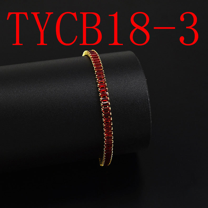 Crystal colored diamond zircon bracelet single row full of diamonds fashion tennis bracelet.#TYCB18