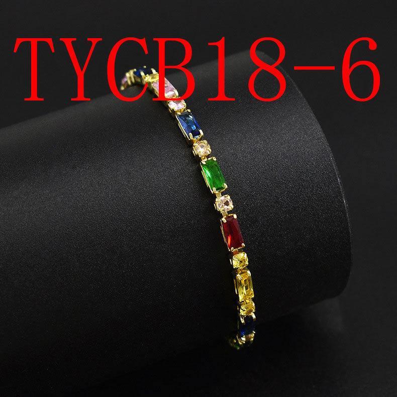 Crystal colored diamond zircon bracelet single row full of diamonds fashion tennis bracelet.#TYCB18