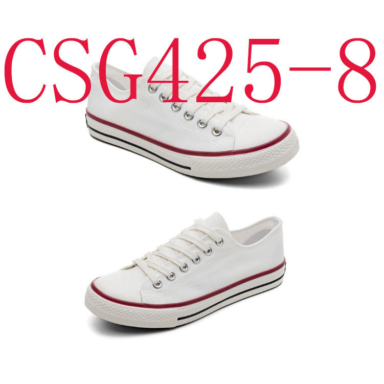 Canvas women's shoes students solid color couple low-top men's shoes casual plus size vulcanized rubber shoes.#CSG425