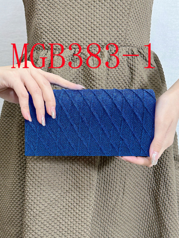 Twill pleated dinner bag with sparkling color-changing cloth clutch chain bag #MGB383