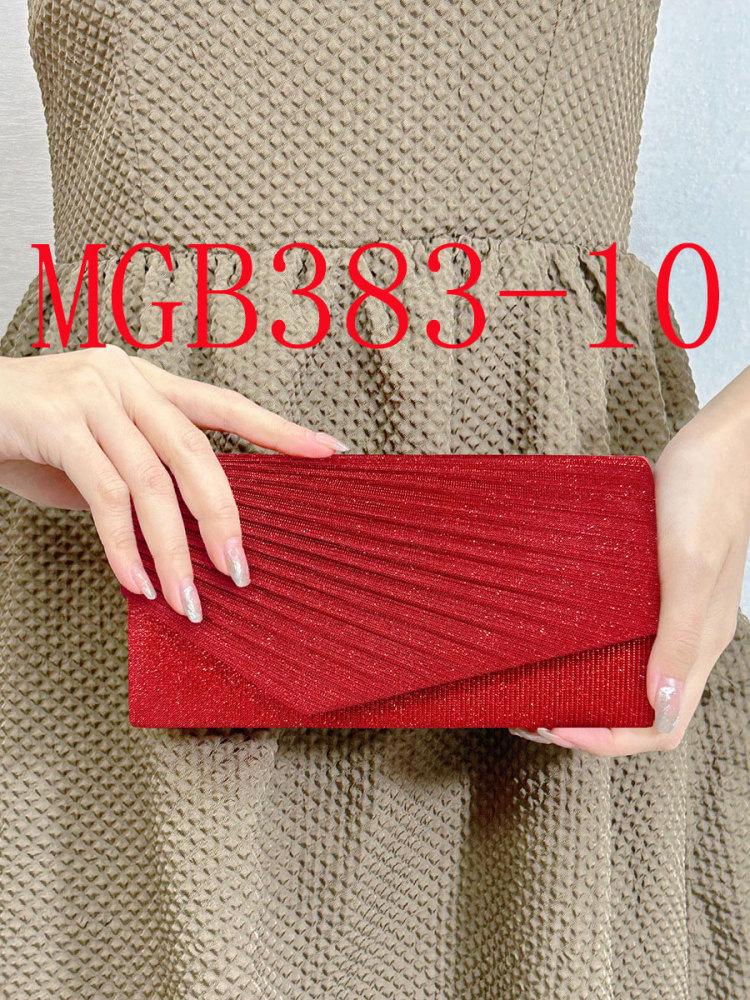 Twill pleated dinner bag with sparkling color-changing cloth clutch chain bag #MGB383