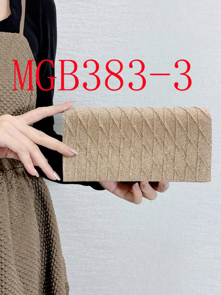 Twill pleated dinner bag with sparkling color-changing cloth clutch chain bag #MGB383