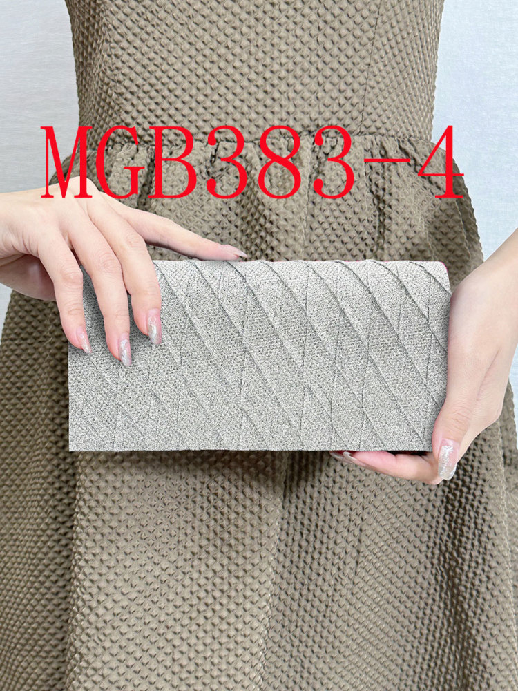 Twill pleated dinner bag with sparkling color-changing cloth clutch chain bag #MGB383
