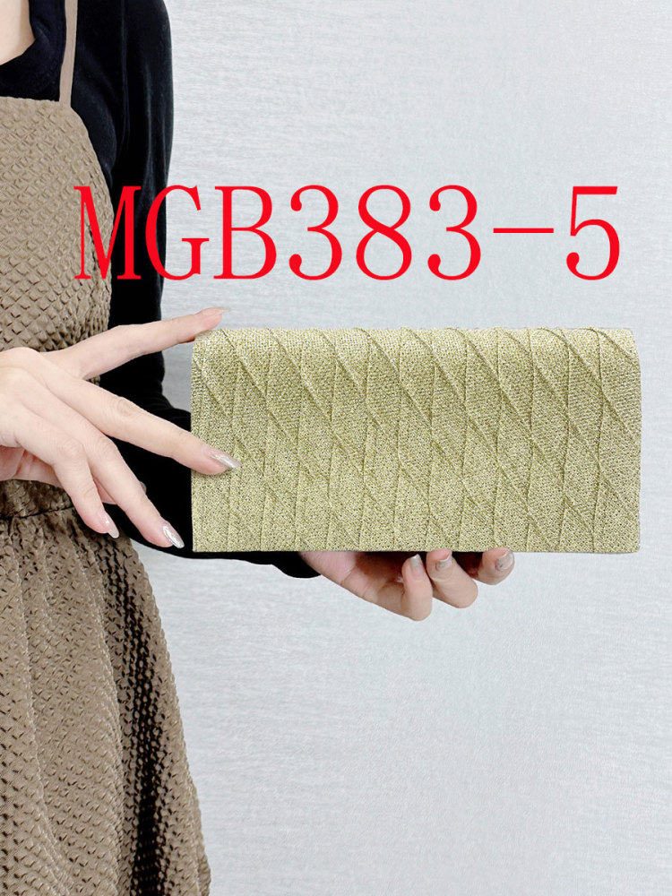 Twill pleated dinner bag with sparkling color-changing cloth clutch chain bag #MGB383