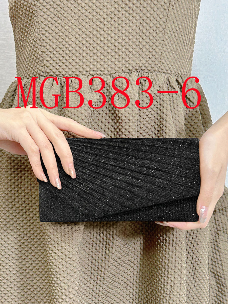 Twill pleated dinner bag with sparkling color-changing cloth clutch chain bag #MGB383
