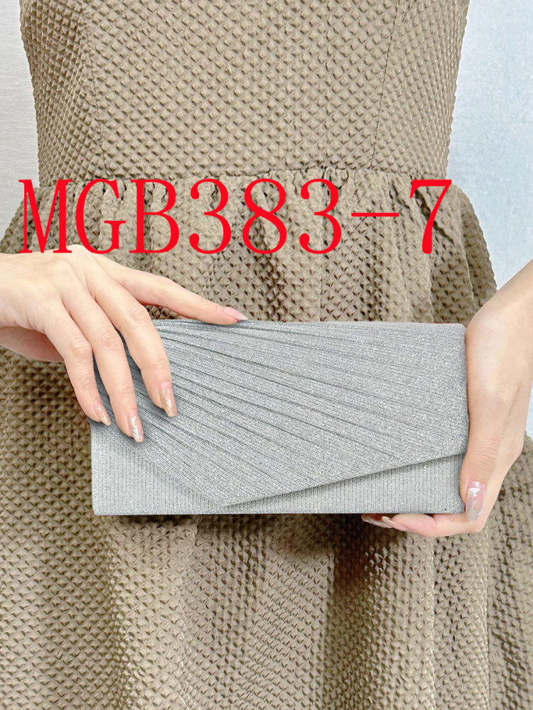 Twill pleated dinner bag with sparkling color-changing cloth clutch chain bag #MGB383
