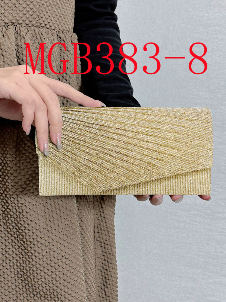 Twill pleated dinner bag with sparkling color-changing cloth clutch chain bag #MGB383