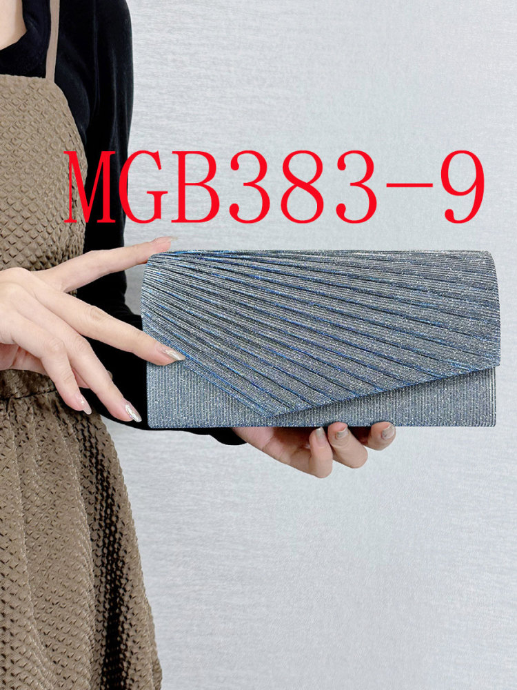 Twill pleated dinner bag with sparkling color-changing cloth clutch chain bag #MGB383