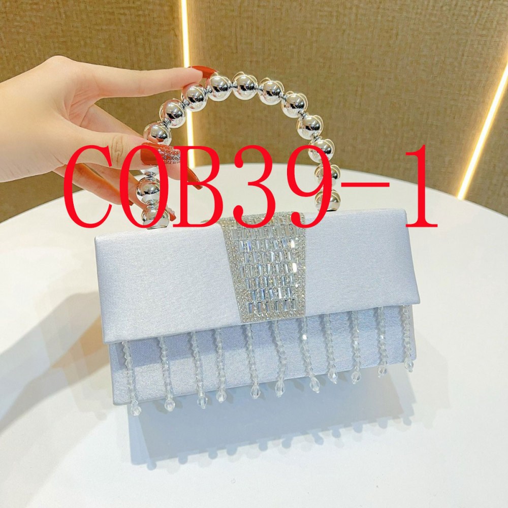 Twill pleated dinner bag with sparkling color-changing cloth clutch chain bag  #COB39