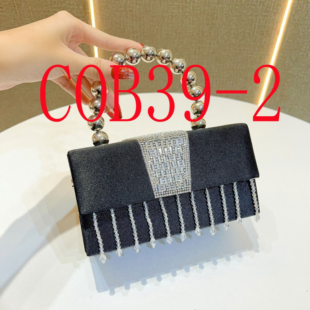 Twill pleated dinner bag with sparkling color-changing cloth clutch chain bag  #COB39