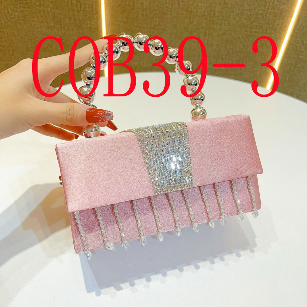 Twill pleated dinner bag with sparkling color-changing cloth clutch chain bag  #COB39