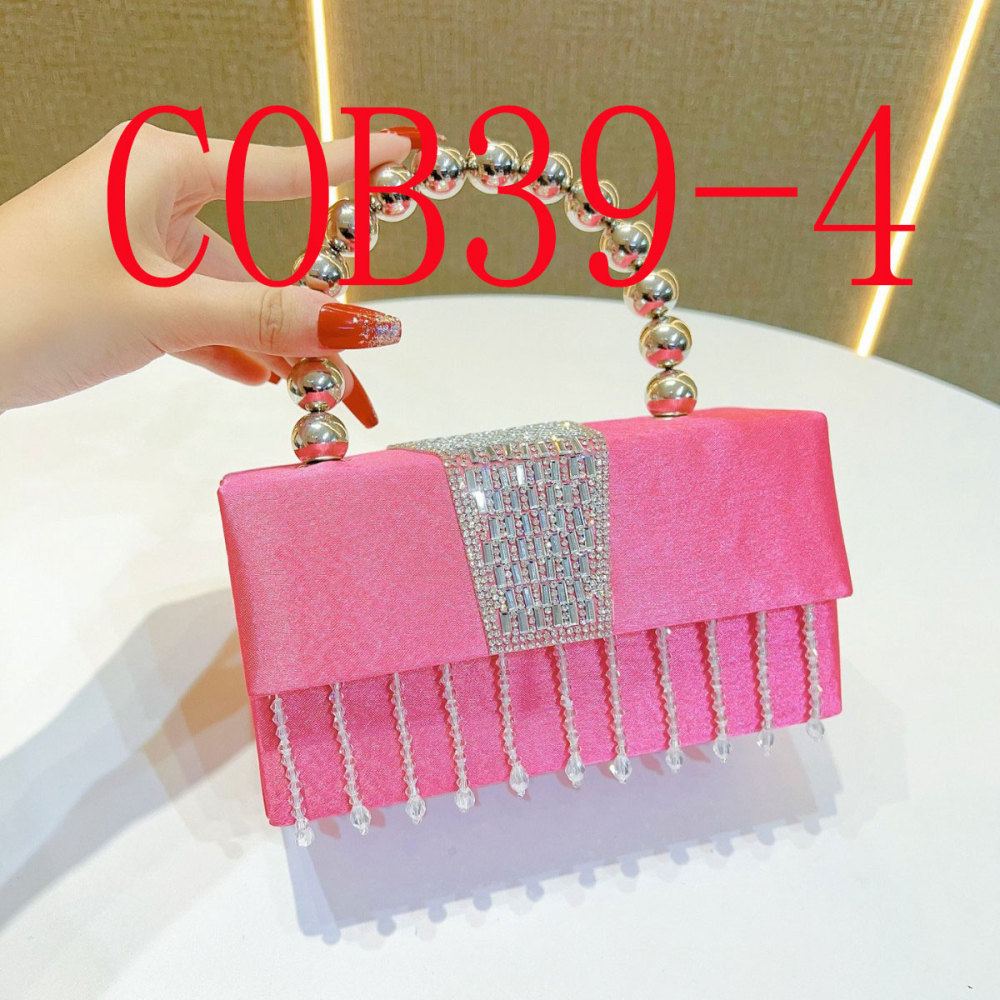 Twill pleated dinner bag with sparkling color-changing cloth clutch chain bag  #COB39