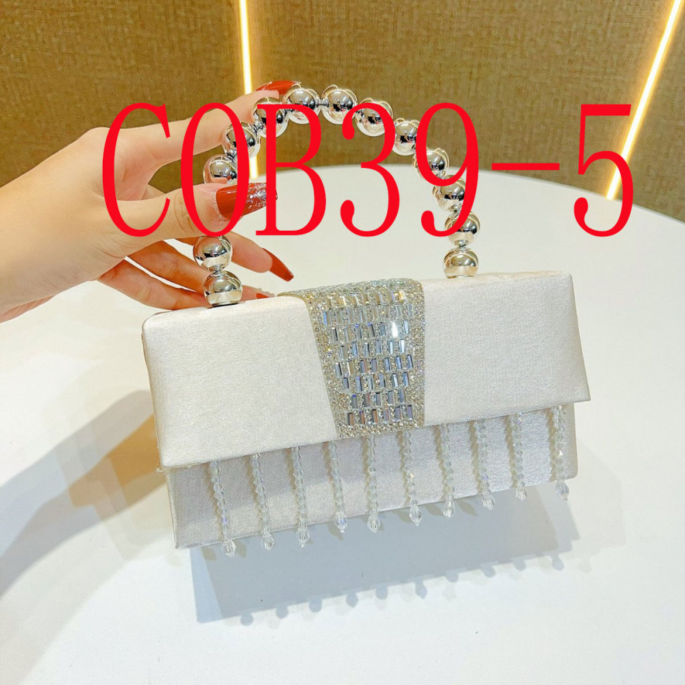 Twill pleated dinner bag with sparkling color-changing cloth clutch chain bag  #COB39