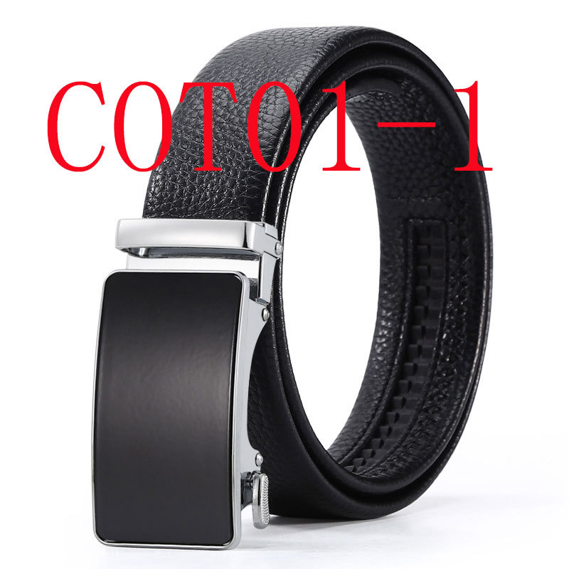 New alloy belt men's leather automatic buckle pure leather business belt #COT01