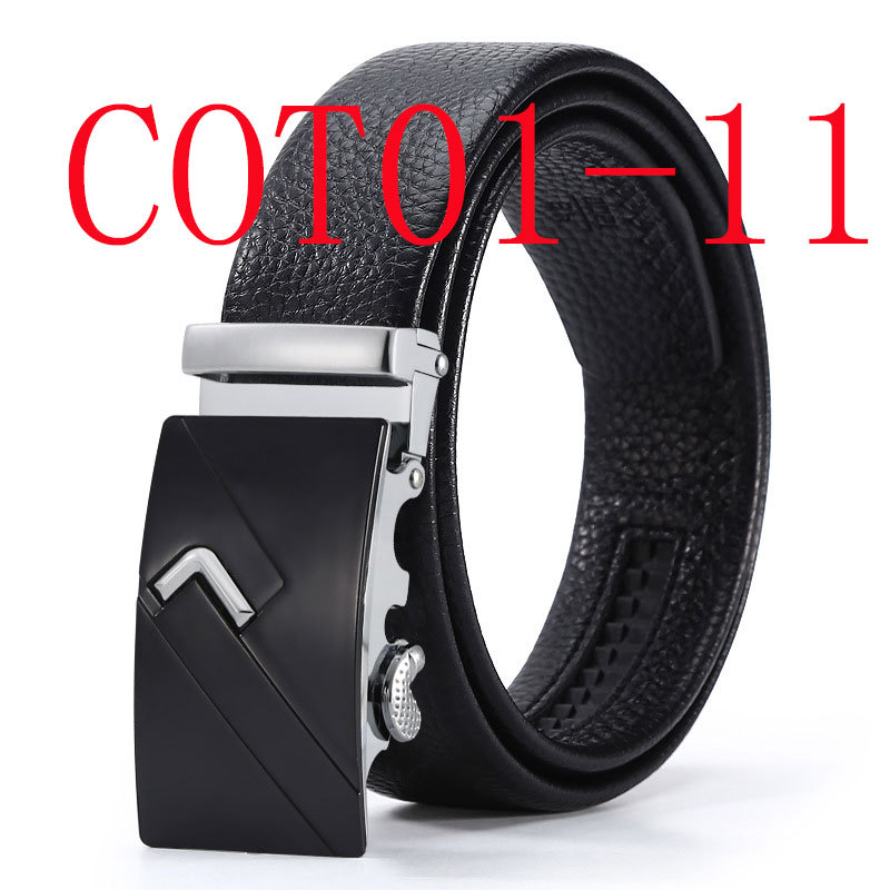 New alloy belt men's leather automatic buckle pure leather business belt #COT01