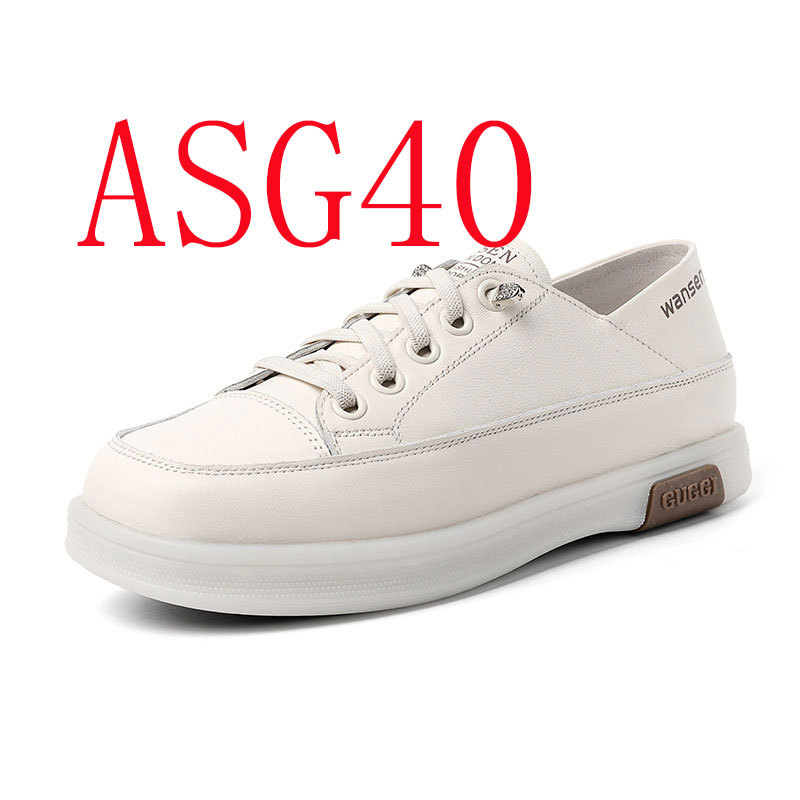 Leather white shoes women's new soft-soled white leather shoes in spring #ASG40
