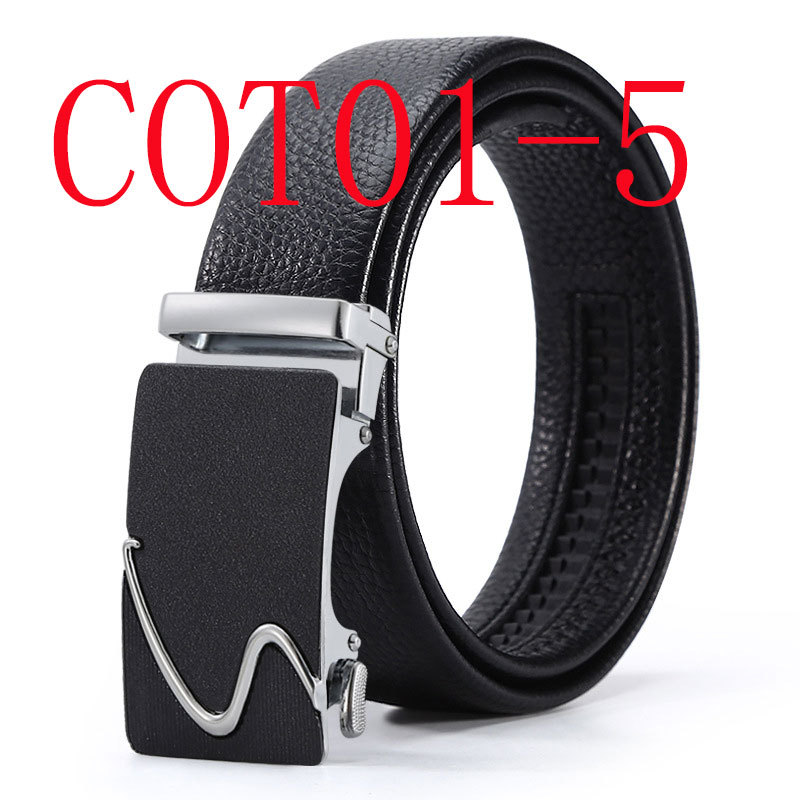 New alloy belt men's leather automatic buckle pure leather business belt #COT01