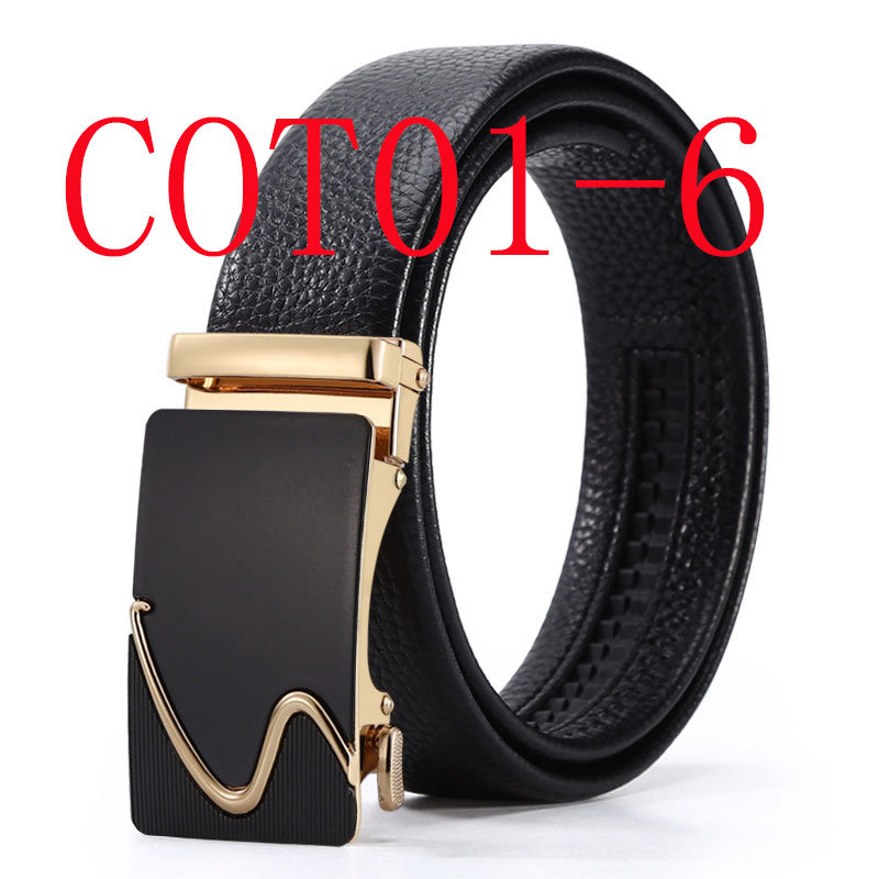 New alloy belt men's leather automatic buckle pure leather business belt #COT01