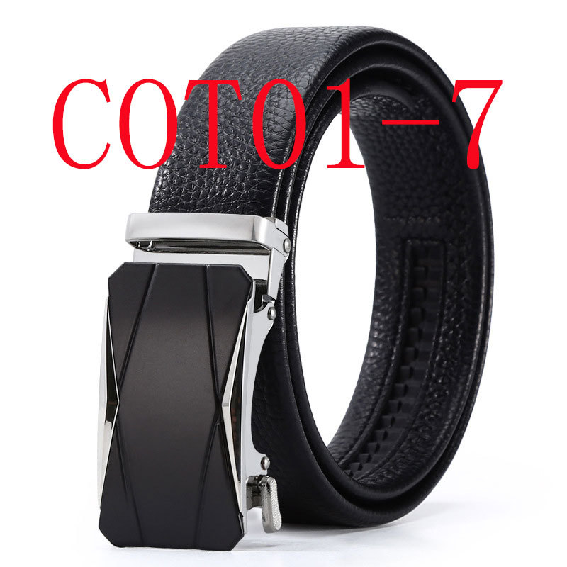 New alloy belt men's leather automatic buckle pure leather business belt #COT01