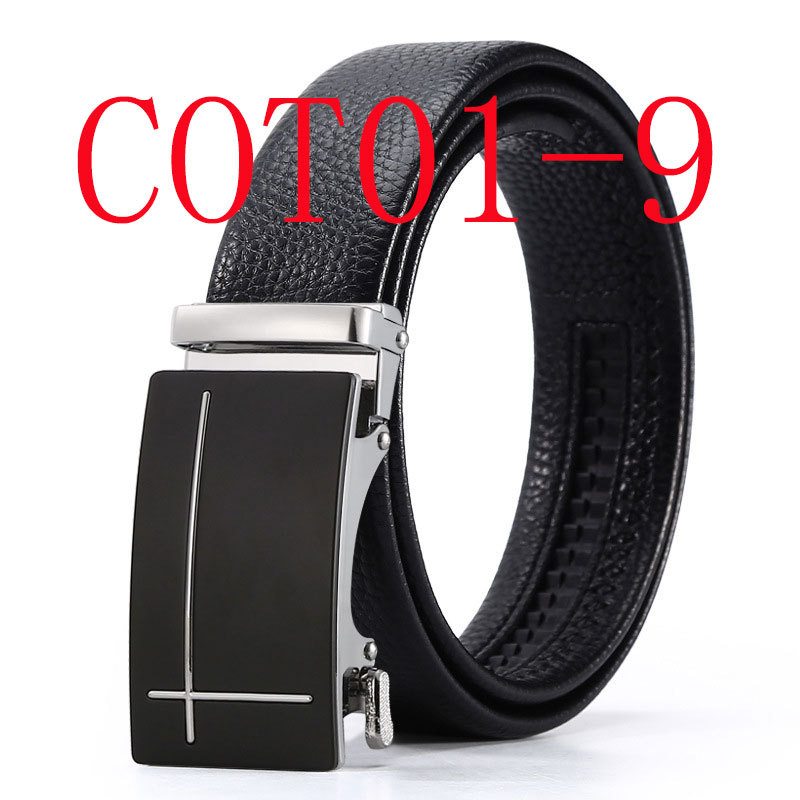 New alloy belt men's leather automatic buckle pure leather business belt #COT01