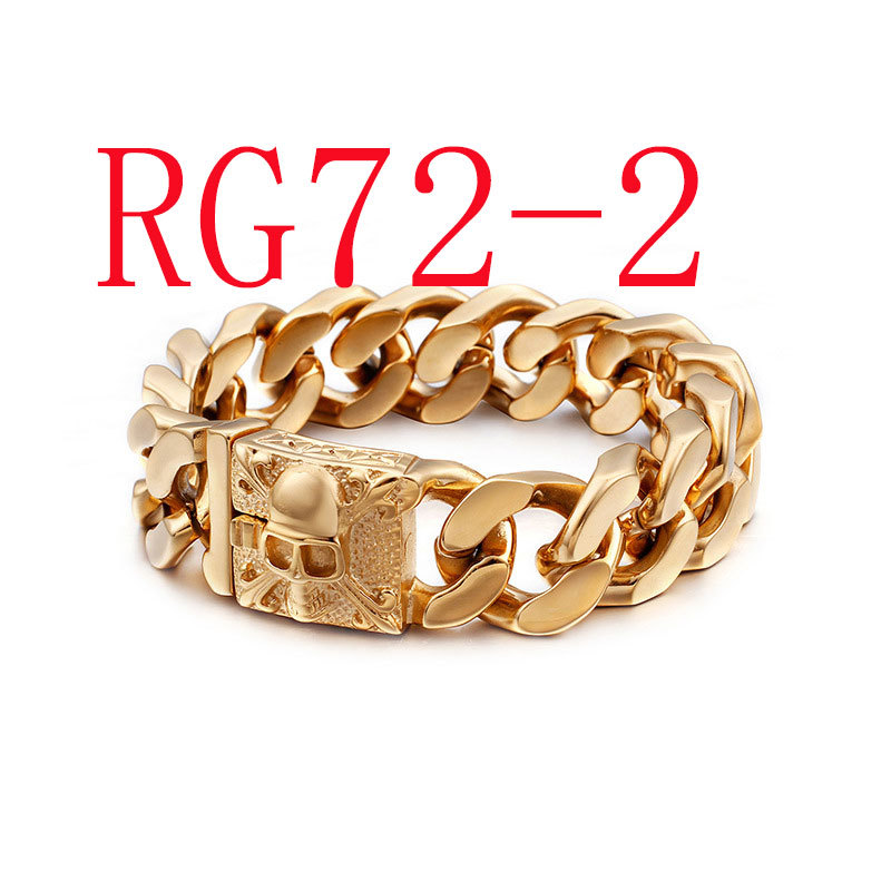 Factory jewelry wholesale personality Cuban chain titanium bracelet # RG72