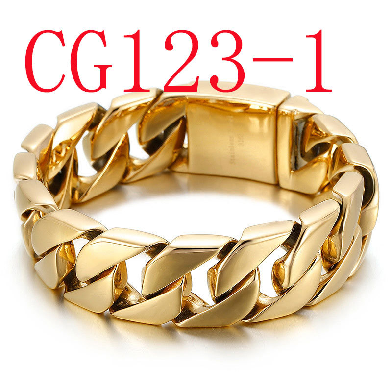 European and American hipsters fashion personality simple atmosphere men's titanium bracelet #CG123