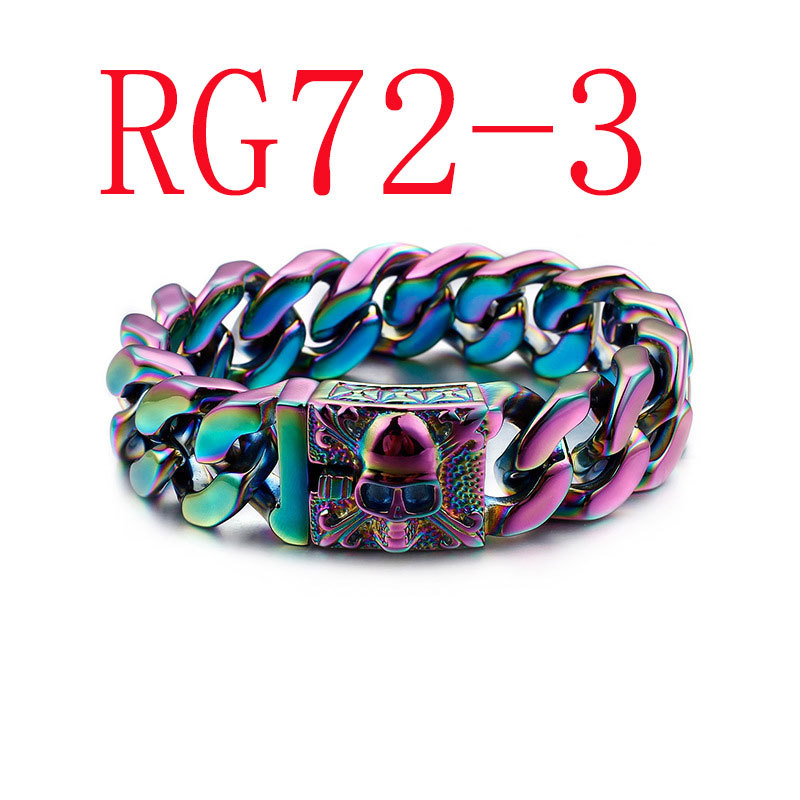 Factory jewelry wholesale personality Cuban chain titanium bracelet # RG72