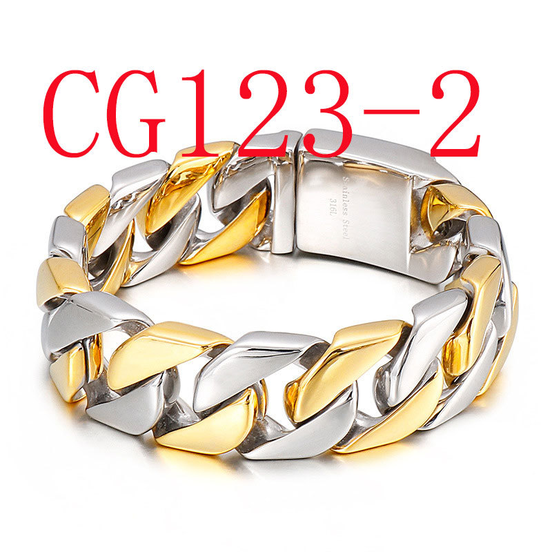 European and American hipsters fashion personality simple atmosphere men's titanium bracelet #CG123