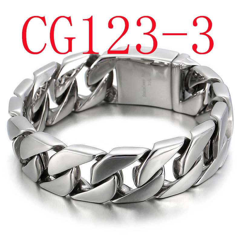 European and American hipsters fashion personality simple atmosphere men's titanium bracelet #CG123