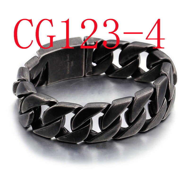 European and American hipsters fashion personality simple atmosphere men's titanium bracelet #CG123
