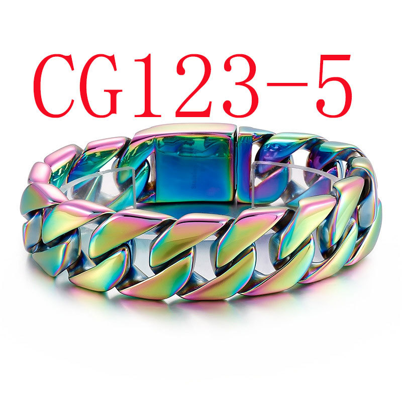 European and American hipsters fashion personality simple atmosphere men's titanium bracelet #CG123