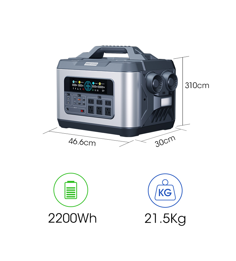 M3000 25.6V 125Ah 3072Wh NCM Lithium Battery Portable Outdoor Power Station