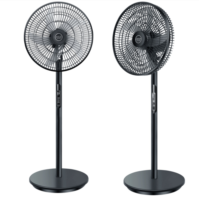 Quatliy big air flow Portable Ac Dc Rechargeable Solar remote control Standing Fan With Solar Panel Solar Fan System