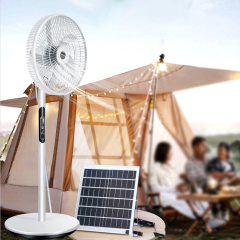 Quatliy big air flow Portable Ac Dc Rechargeable Solar remote control Standing Fan With Solar Panel Solar Fan System