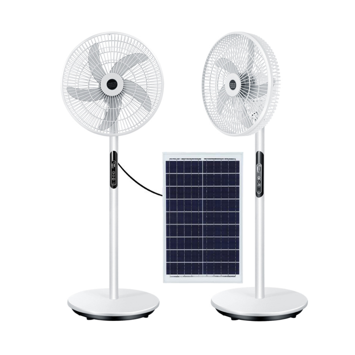 Quatliy big air flow Portable Ac Dc Rechargeable Solar remote control Standing Fan With Solar Panel Solar Fan System
