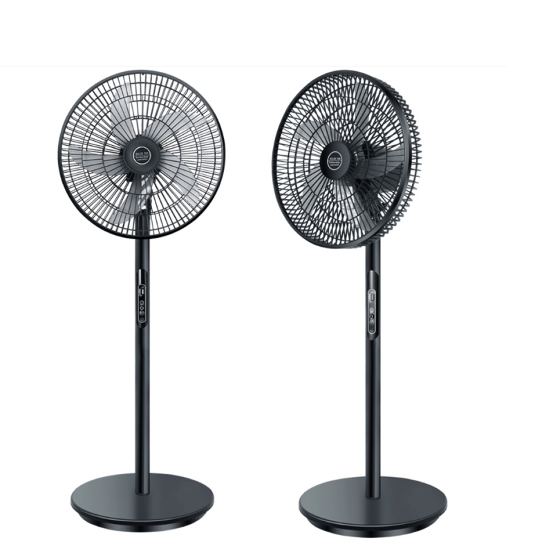 Quatliy big air flow Portable Ac Dc Rechargeable Solar remote control Standing Fan With Solar Panel Solar Fan System