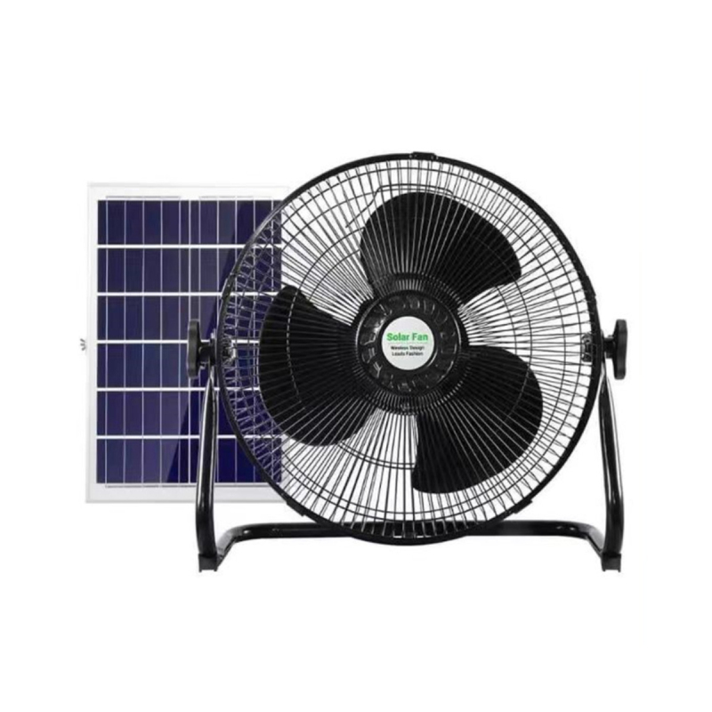 Quatliy big air flow Portable Rechargeable Solar floor Fan With Solar Panel Solar Fan System