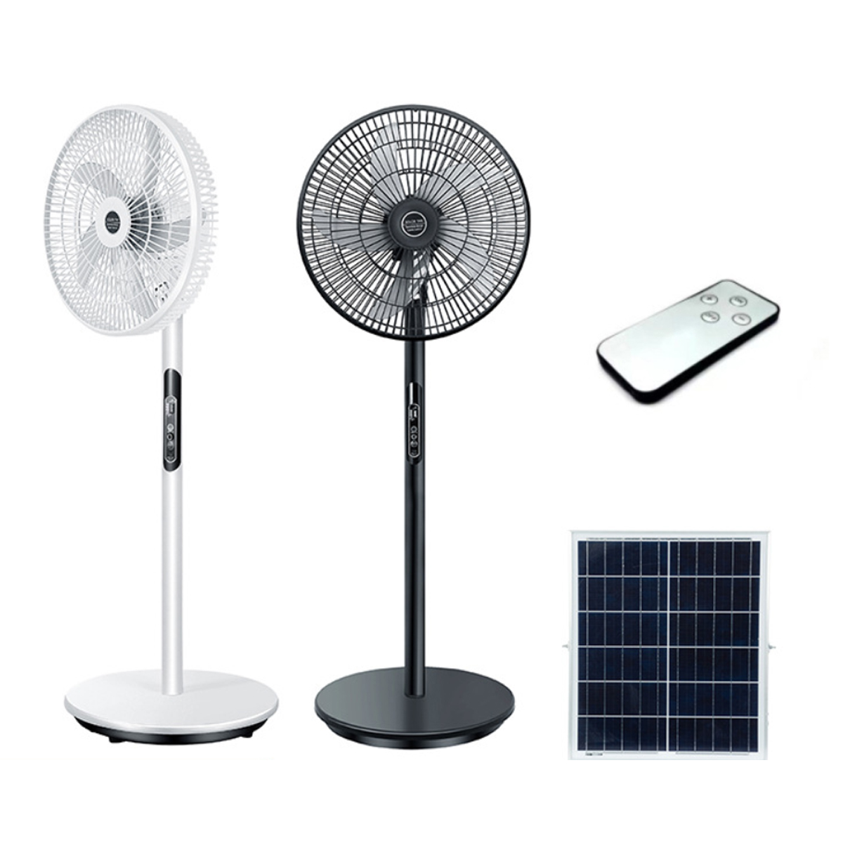 Quatliy big air flow Portable Ac Dc Rechargeable Solar remote control Standing Fan With Solar Panel Solar Fan System