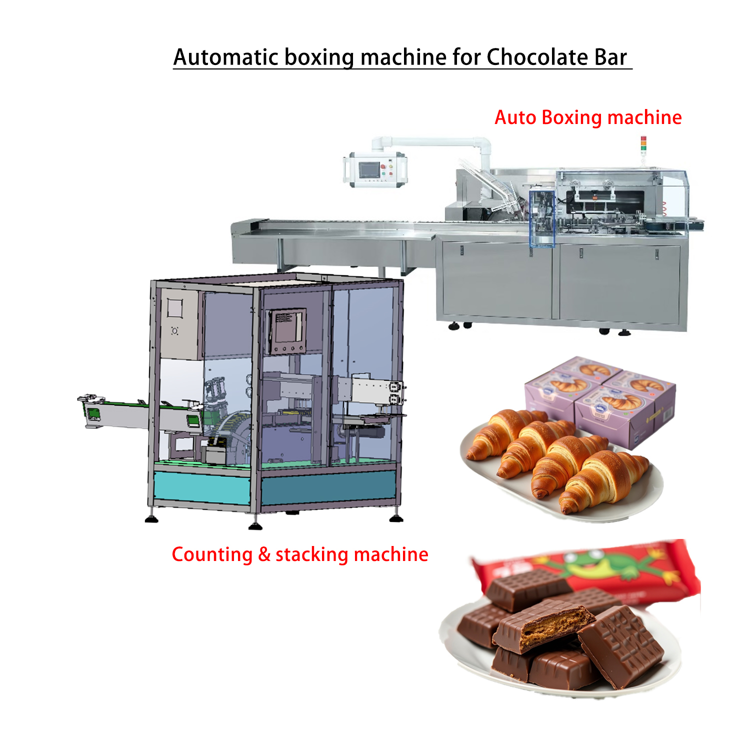 Automatic cartoning machine, automatic boxing machine for chocolate bar