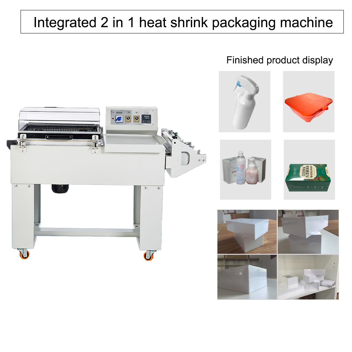 FM5540 2-in-1 integrated heat shrink machine semi-auto heat shrinking packing machine
