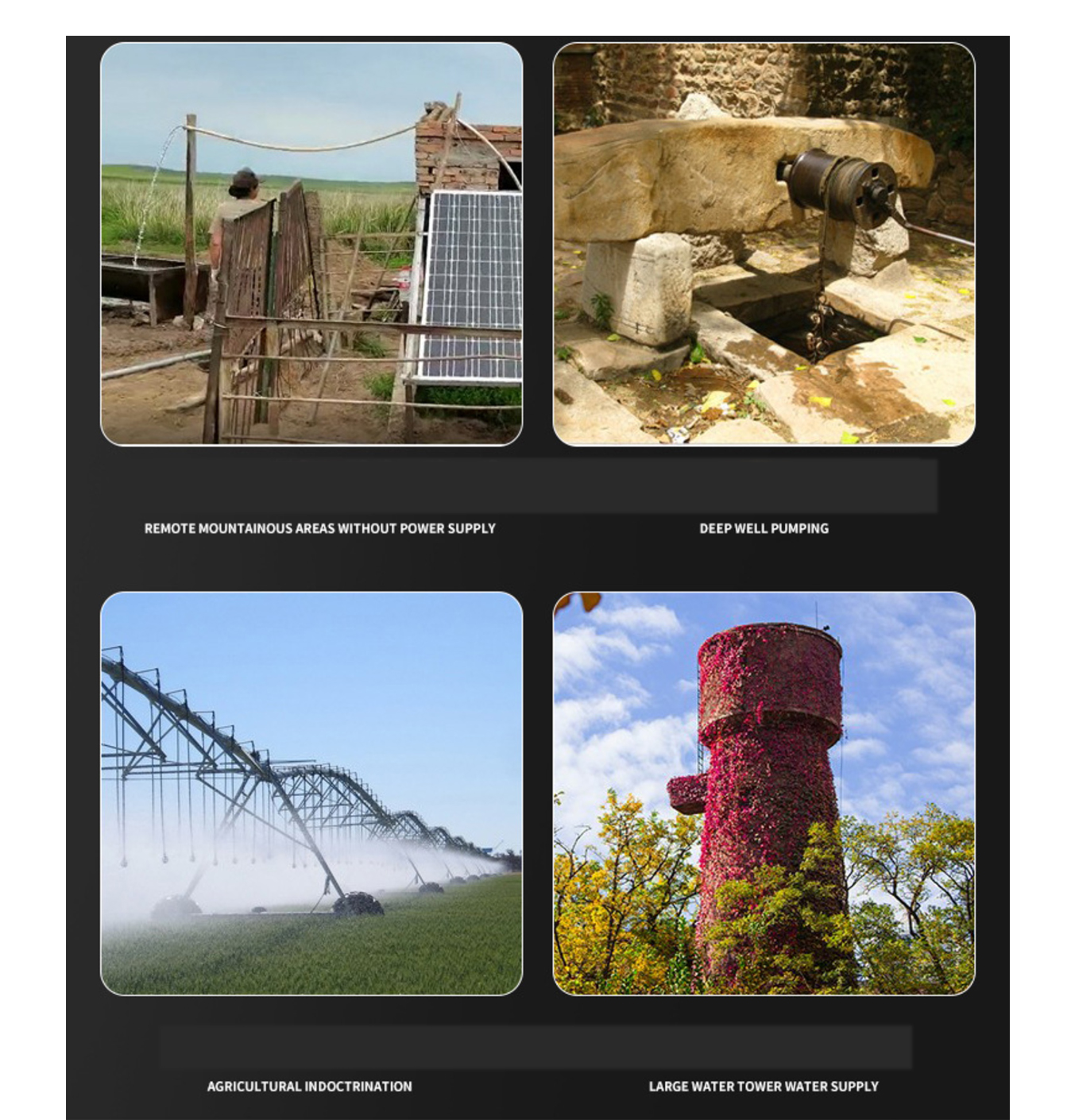 Stainless steel impeller solar submersible pump photovoltaic water pump high-power high head deep well pump permanent magnet synchronous brushless for greenhouse plant