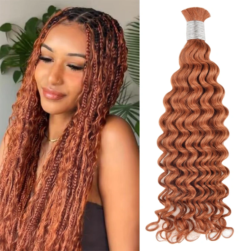 #35 Boho Braids Deep Wave No Weft Bulk Hair for Human Hair RXHAIR