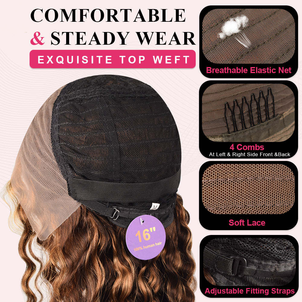 #4/27 Loose Deep Wave HD Lace Front Wigs Human Hair 200% Density Transparent Lace Frontal Wigs Pre Plucked With Baby Hair RXHAIR